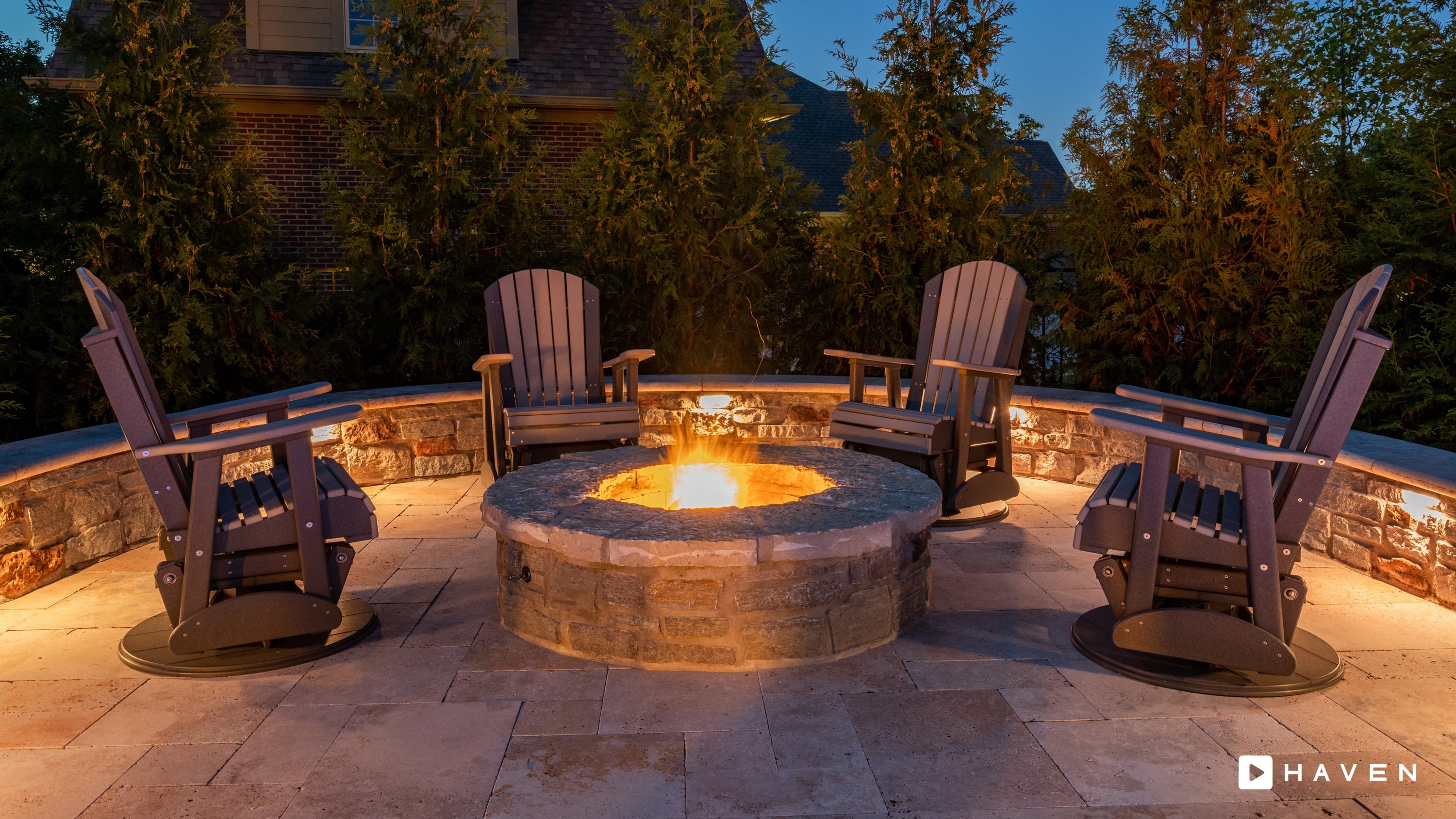 Hardscape lighting by TrueGlow Outdoor Lighting